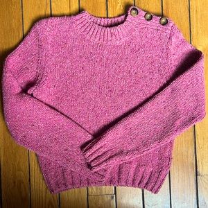 Dôen Pink Knit Sweater w/ shoulder buttons